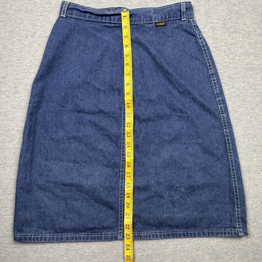 Vintage Chic denim mom skirt womens sz 12 denim made in USA waist 28 length 23.5 - Picture 7 of 8